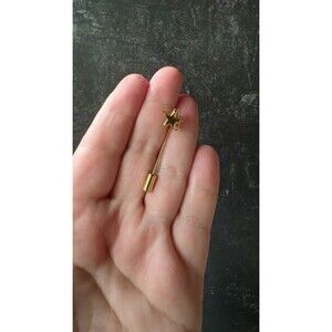 Star Shaped Gold Tone Metal Stick Pin Vintage Costume Jewelry